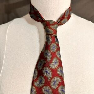 Ted Lapidus Silk Men's Tie Burgundy Plum Geometric Necktie Classic Vintage